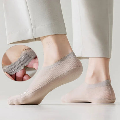 Mens Summer No-Show Socks - Thin Mesh Ankle Socks Sweat Absorbent Ultra-Thin Comfort - ZOOMNSTORE