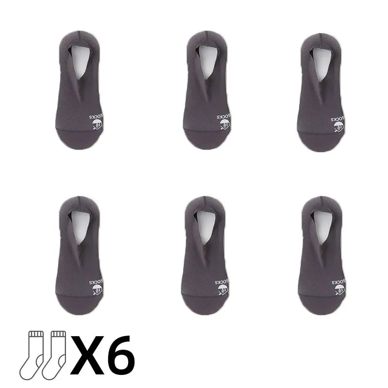 Mens Summer No-Show Socks - Thin Mesh Ankle Socks Sweat Absorbent Ultra-Thin Comfort - ZOOMNSTORE