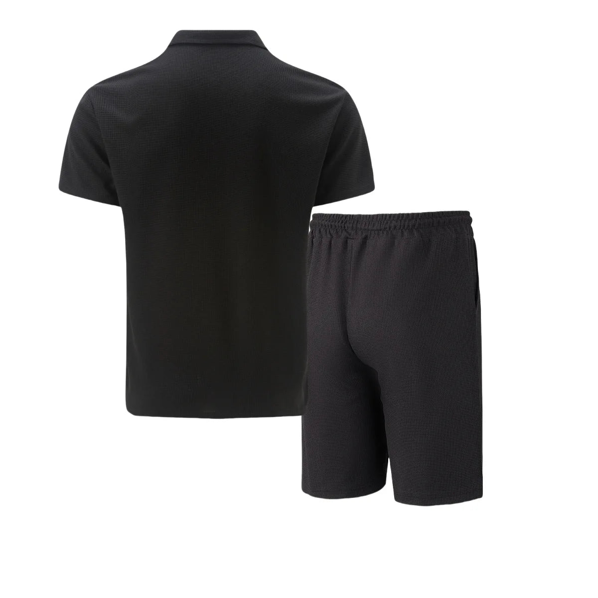 Men Summer Suit Set – European Style Notched Lapel Jacket With Drawstring Shorts - ZOOMNSTORE