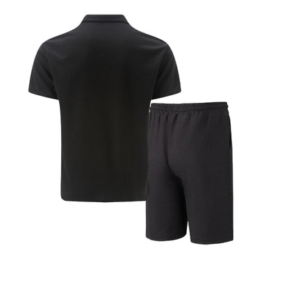 Men Summer Suit Set – European Style Notched Lapel Jacket With Drawstring Shorts - ZOOMNSTORE