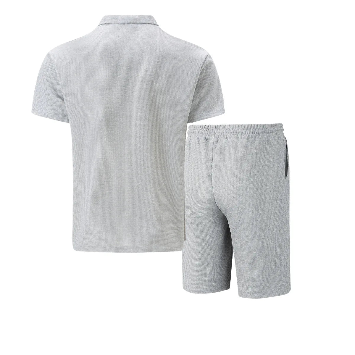 Men Summer Suit Set – European Style Notched Lapel Jacket With Drawstring Shorts - ZOOMNSTORE