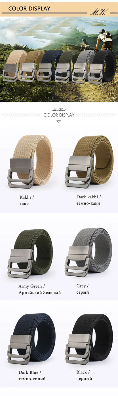Men Tactical Belt - Durable Nylon Belts for Men with Double D-Ring Buckle - ZOOMNSTORE