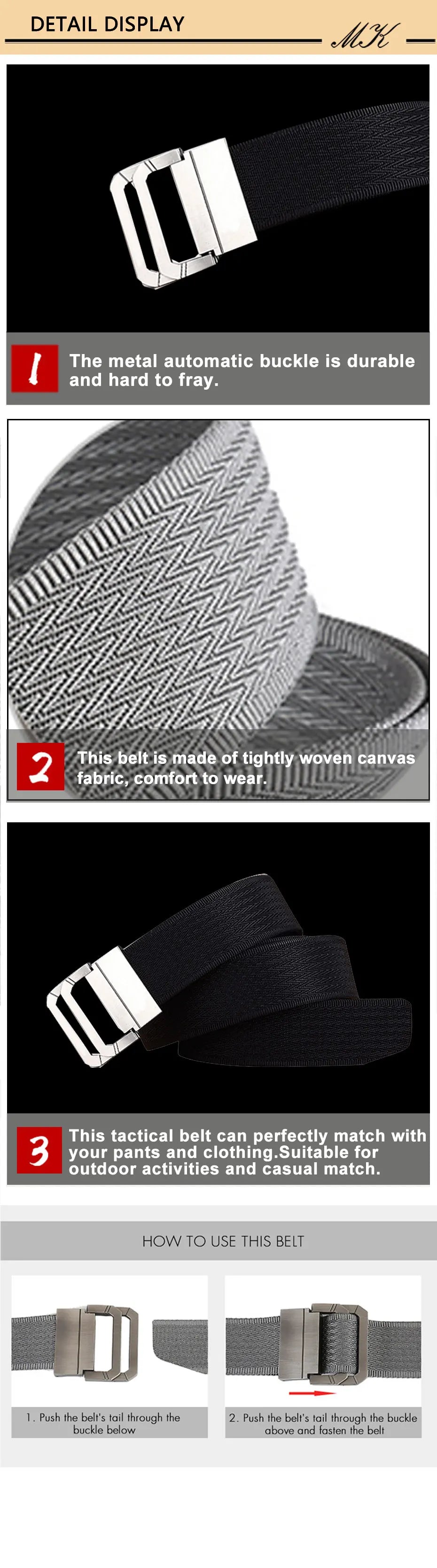 Men Tactical Belt - Durable Nylon Belts for Men with Double D-Ring Buckle - ZOOMNSTORE