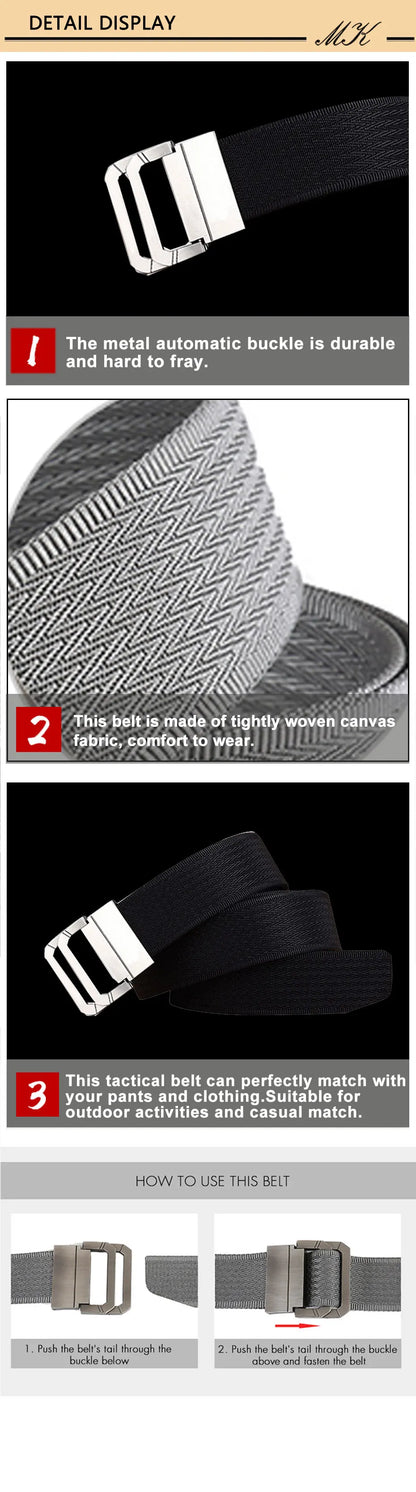 Men Tactical Belt - Durable Nylon Belts for Men with Double D-Ring Buckle - ZOOMNSTORE