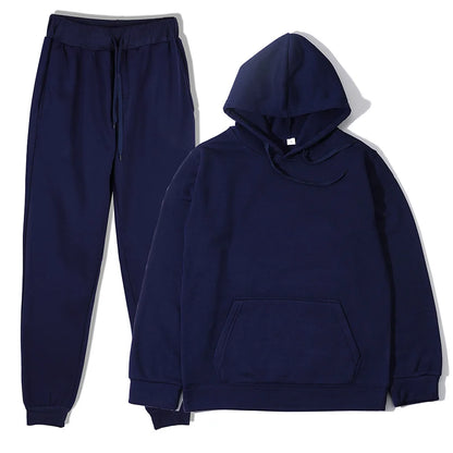 Men Tracksuit Set – Casual Joggers & Hooded Sportswear Jacket With Zipper Pants - ZOOMNSTORE