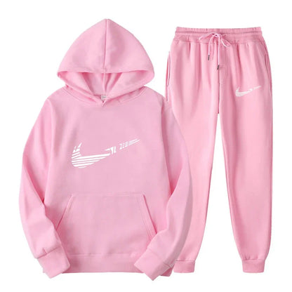 Men Tracksuit Set – Hooded Sweatshirt & Drawstring Pants | Autumn Running Sportswear - ZOOMNSTORE
