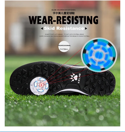 Men Training Soccer Shoes - AG Football Boots With Anti Slippery Rubber Outsole Cleats - ZOOMNSTORE