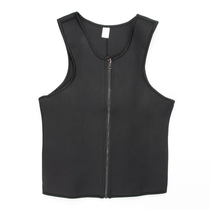 Men Waist Trainer | Tummy Control Vest - Fitness Corset Zip Sauna Tank Top - ZOOMNSTORE