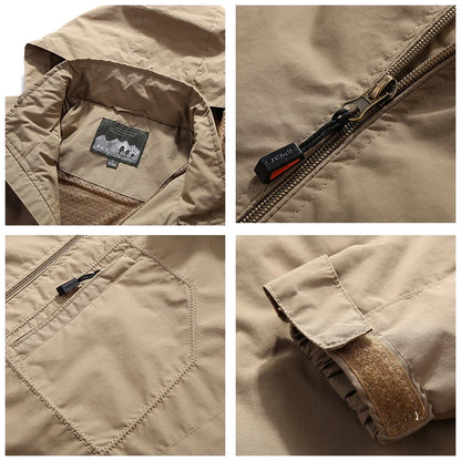 Plus Size Mens Waterproof Outdoor Jacket - Breathable Windbreaker Rain Coat for Fishing  Camping - ZOOMNSTORE