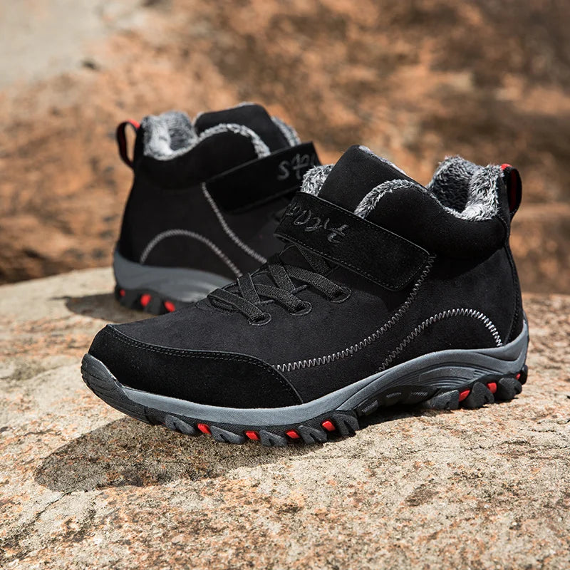 Waterproof Winter Men Boots Suede Warm Snow Outdoor Sneakers Boots Men Work Casual Shoes High-top Non-slip Ankle Boots - ZOOMNSTORE