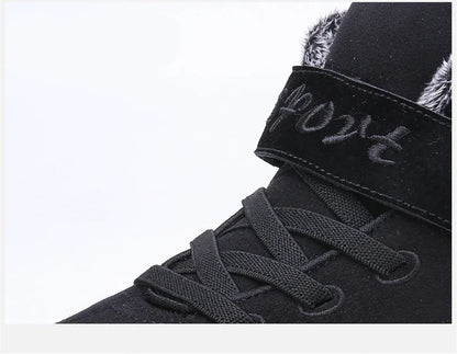 Waterproof Winter Men Boots Suede Warm Snow Outdoor Sneakers Boots Men Work Casual Shoes High-top Non-slip Ankle Boots - ZOOMNSTORE