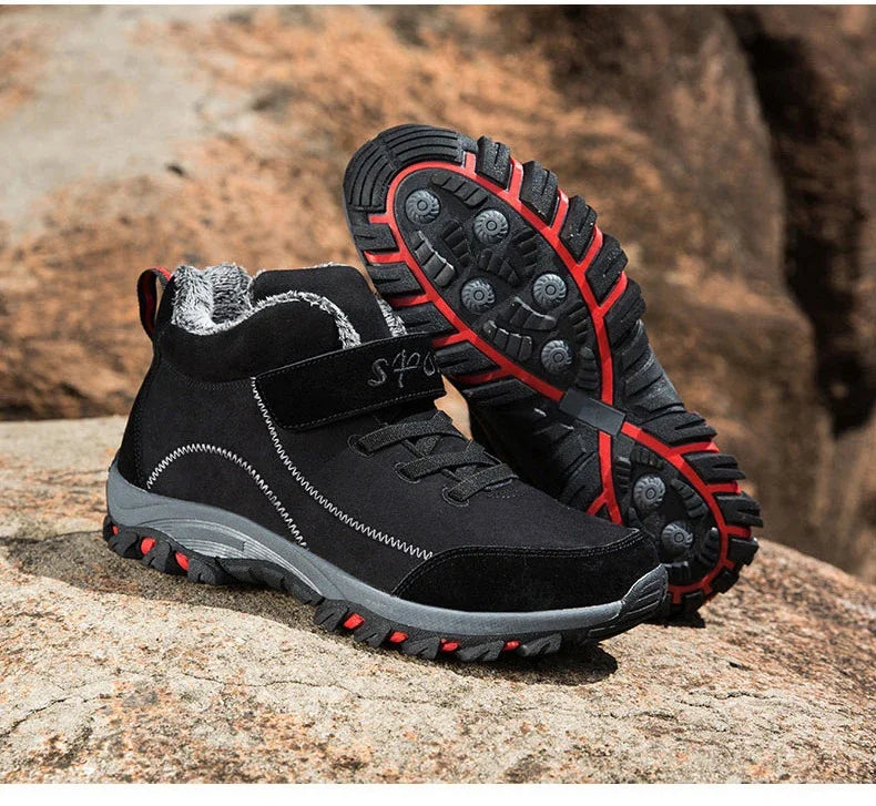 Waterproof Winter Men Boots Suede Warm Snow Outdoor Sneakers Boots Men Work Casual Shoes High-top Non-slip Ankle Boots - ZOOMNSTORE