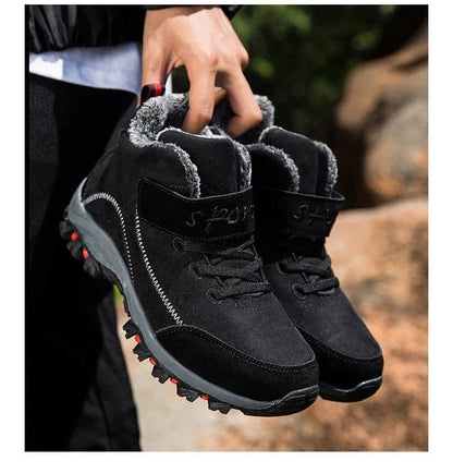 Waterproof Winter Men Boots Suede Warm Snow Outdoor Sneakers Boots Men Work Casual Shoes High-top Non-slip Ankle Boots - ZOOMNSTORE