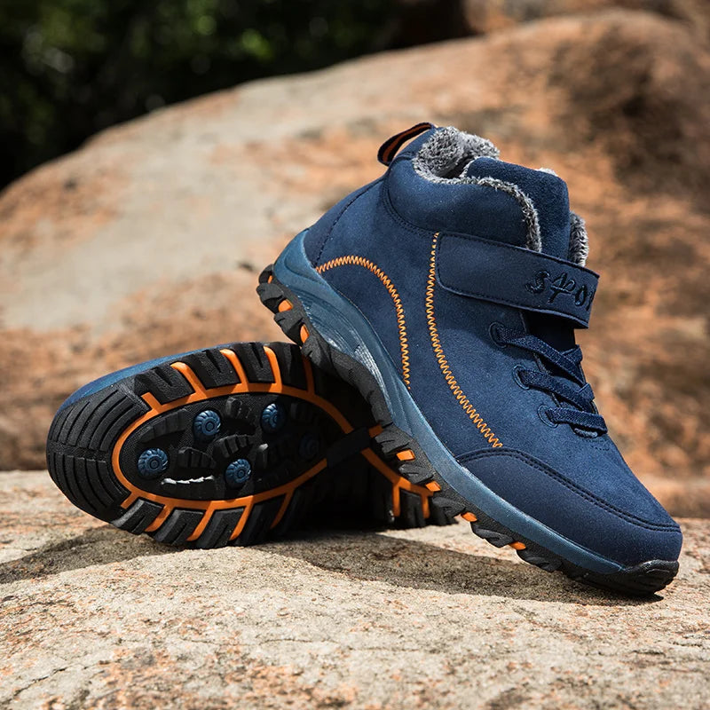 Waterproof Winter Men Boots Suede Warm Snow Outdoor Sneakers Boots Men Work Casual Shoes High-top Non-slip Ankle Boots - ZOOMNSTORE