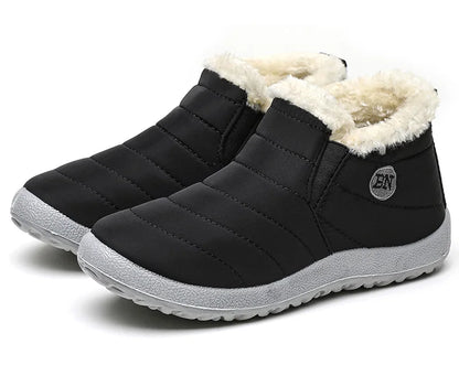 Men Winter Boots – Waterproof Ankle Snow Boots With Plush Lining & Low Heel - ZOOMNSTORE
