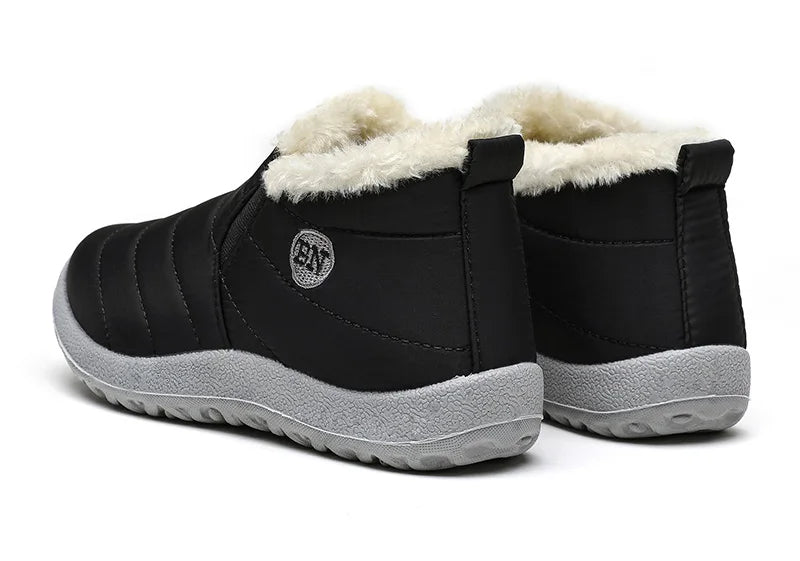 Men Winter Boots – Waterproof Ankle Snow Boots With Plush Lining & Low Heel - ZOOMNSTORE