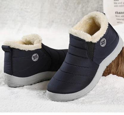 Men Winter Boots – Waterproof Ankle Snow Boots With Plush Lining & Low Heel - ZOOMNSTORE