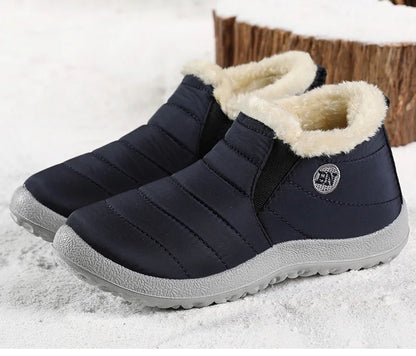 Men Winter Boots – Waterproof Ankle Snow Boots With Plush Lining & Low Heel - ZOOMNSTORE