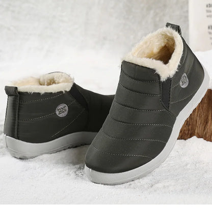 Men Winter Boots – Waterproof Ankle Snow Boots With Plush Lining & Low Heel - ZOOMNSTORE