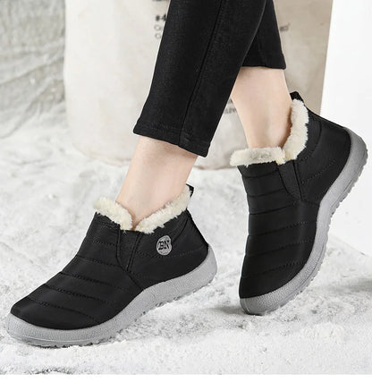 Men Winter Boots – Waterproof Ankle Snow Boots With Plush Lining & Low Heel - ZOOMNSTORE