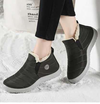 Men Winter Boots – Waterproof Ankle Snow Boots With Plush Lining & Low Heel - ZOOMNSTORE
