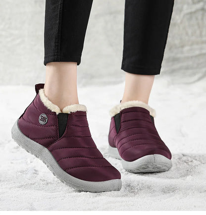 Men Winter Boots – Waterproof Ankle Snow Boots With Plush Lining & Low Heel - ZOOMNSTORE