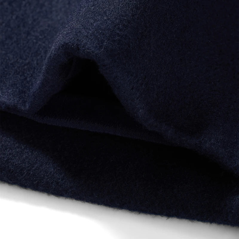 Men Winter Duffle Coat – Classic Toggle Wool Blend Hooded Outerwear Navy Blue - ZOOMNSTORE