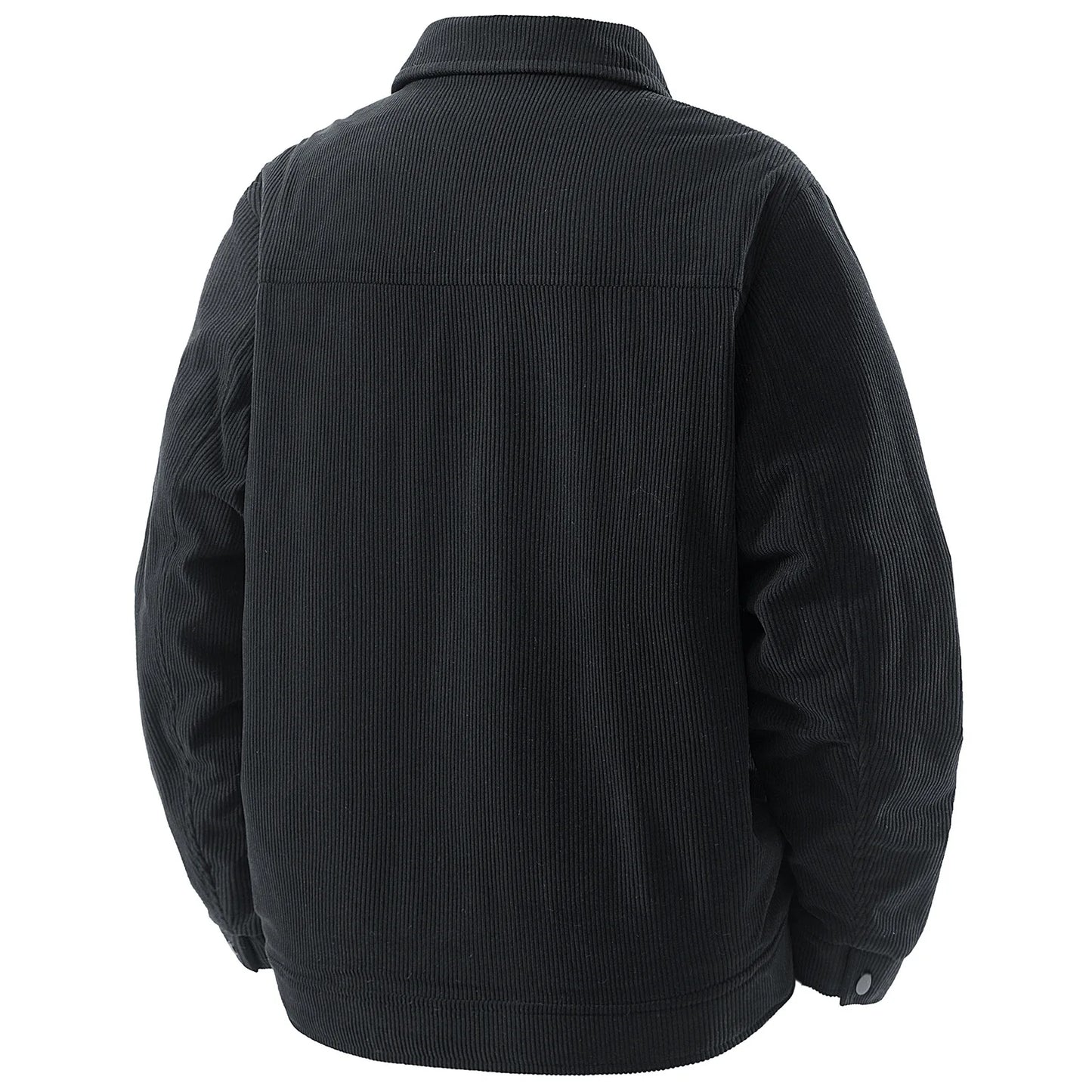 Men Winter Jacket - Thick Warm Casual Coat With Striped Fleece & Turn Down Collar - ZOOMNSTORE