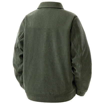 Men Winter Jacket - Thick Warm Casual Coat With Striped Fleece & Turn Down Collar - ZOOMNSTORE