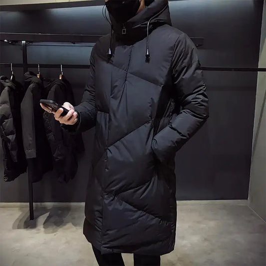 Men Winter Jacket – Thick Warm Parka Coat With Zipper Closure And Hooded Design - ZOOMNSTORE