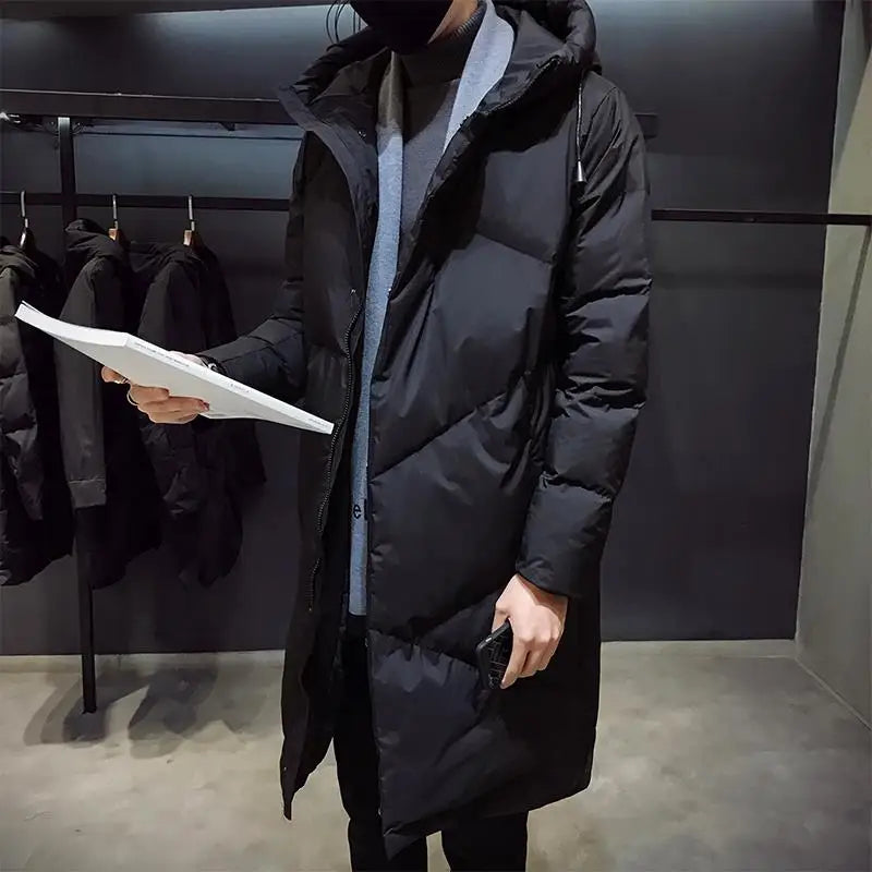 Men Winter Jacket – Thick Warm Parka Coat With Zipper Closure And Hooded Design - ZOOMNSTORE