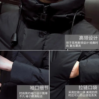 Men Winter Jacket – Thick Warm Parka Coat With Zipper Closure And Hooded Design - ZOOMNSTORE