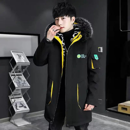 Men Winter Jacket – Thick Warm Parka Coat With Zipper Closure And Hooded Design - ZOOMNSTORE