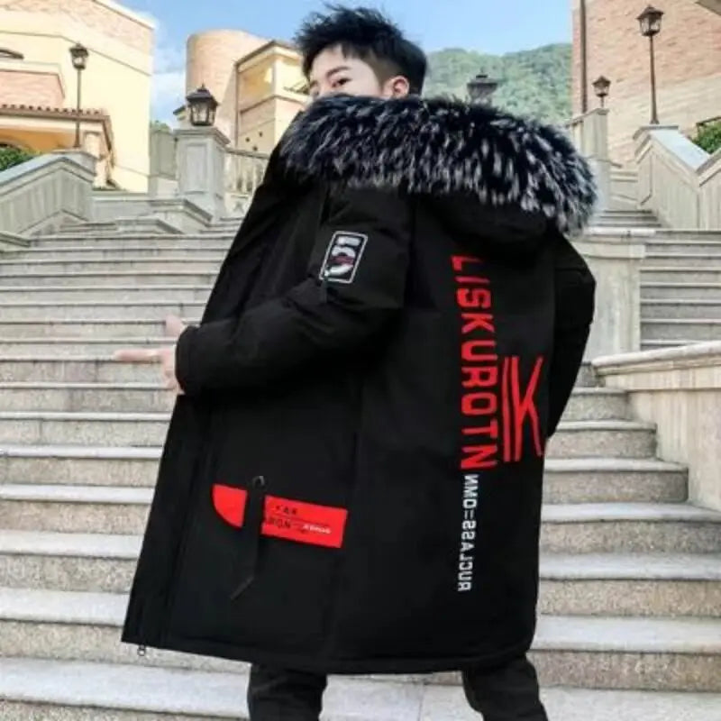 Men Winter Jacket – Thick Warm Parka Coat With Zipper Closure And Hooded Design - ZOOMNSTORE