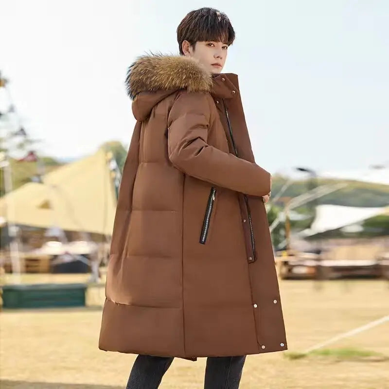Men Winter Jacket – Thick Warm Parka Coat With Zipper Closure And Hooded Design - ZOOMNSTORE