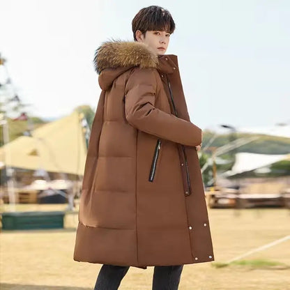 Men Winter Jacket – Thick Warm Parka Coat With Zipper Closure And Hooded Design - ZOOMNSTORE