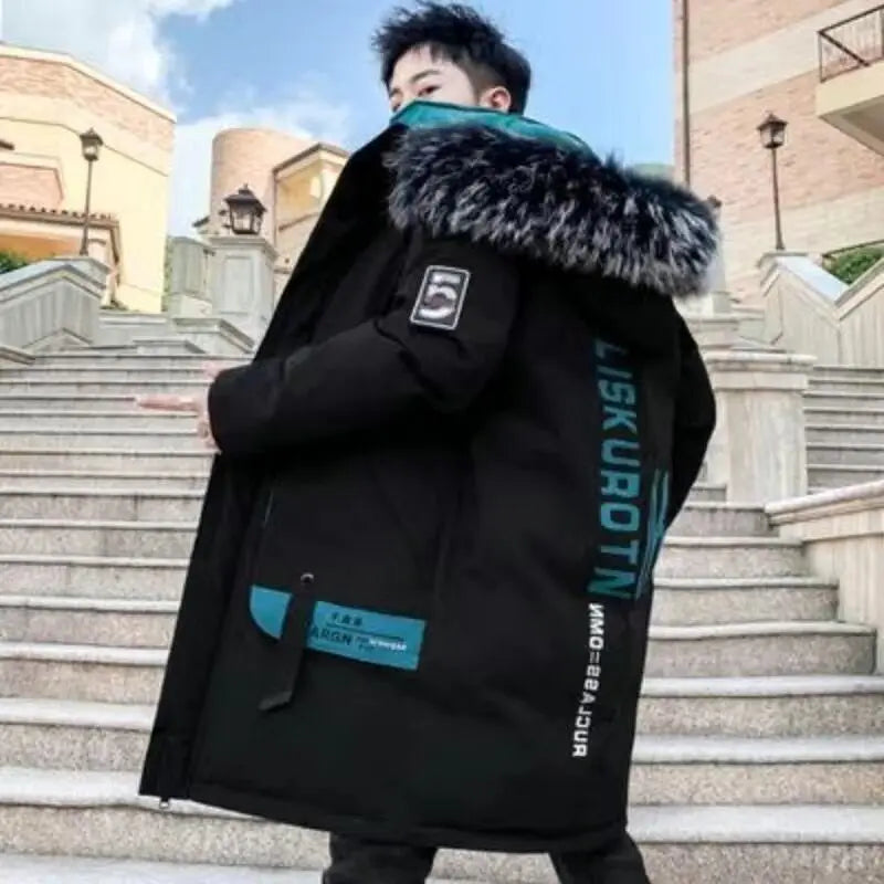 Men Winter Jacket – Thick Warm Parka Coat With Zipper Closure And Hooded Design - ZOOMNSTORE