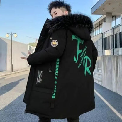 Men Winter Jacket – Thick Warm Parka Coat With Zipper Closure And Hooded Design - ZOOMNSTORE