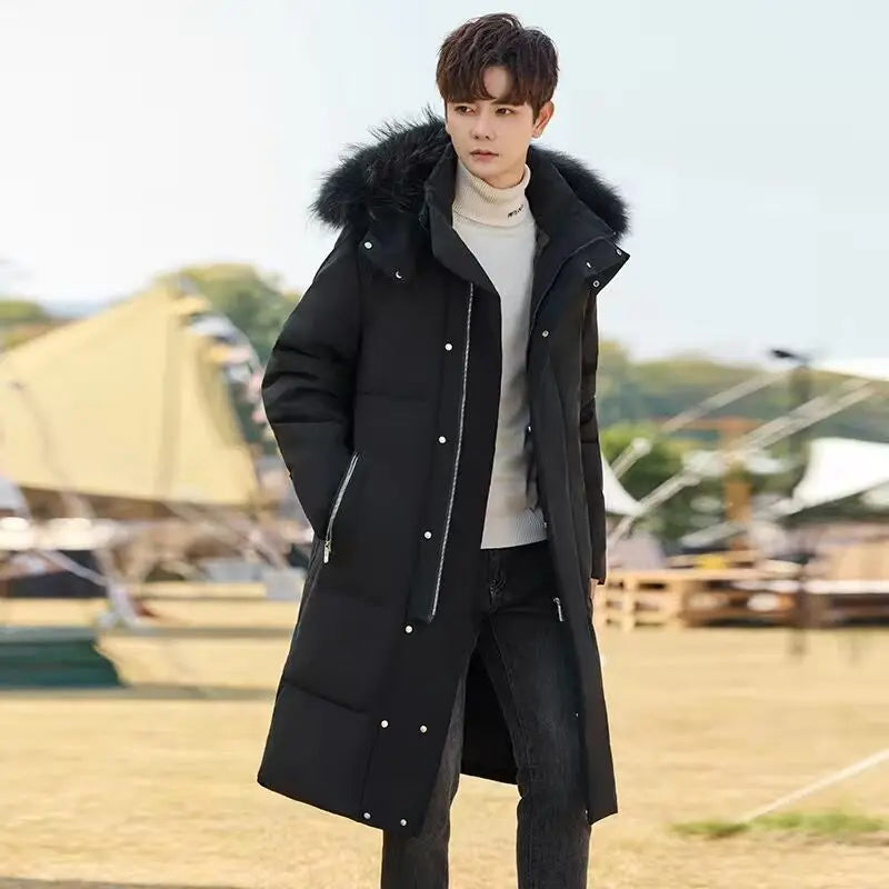 Men Winter Jacket – Thick Warm Parka Coat With Zipper Closure And Hooded Design - ZOOMNSTORE