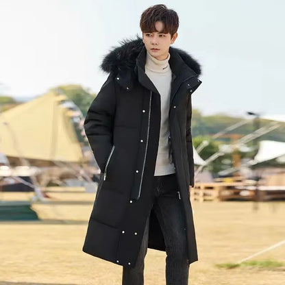 Men Winter Jacket – Thick Warm Parka Coat With Zipper Closure And Hooded Design - ZOOMNSTORE