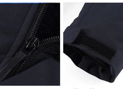 Men Winter Jacket - Waterproof Windproof Thick Fleece Coat With Hood & Pockets - ZOOMNSTORE