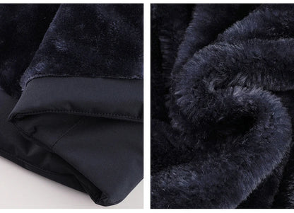 Men Winter Jacket - Waterproof Windproof Thick Fleece Coat With Hood & Pockets - ZOOMNSTORE
