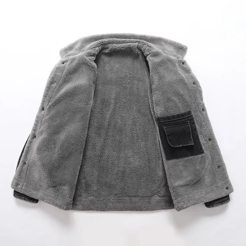 Men Winter Black Denim Jackets Fleece Warm Coats Good Quality Male Casual Winter Jackets Outwear Casual Coats Winter Clothes 4XL - ZOOMNSTORE