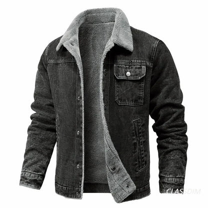 Men Winter Black Denim Jackets Fleece Warm Coats Good Quality Male Casual Winter Jackets Outwear Casual Coats Winter Clothes 4XL - ZOOMNSTORE