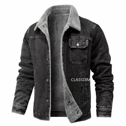 Men Winter Black Denim Jackets Fleece Warm Coats Good Quality Male Casual Winter Jackets Outwear Casual Coats Winter Clothes 4XL - ZOOMNSTORE