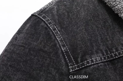 Men Winter Black Denim Jackets Fleece Warm Coats Good Quality Male Casual Winter Jackets Outwear Casual Coats Winter Clothes 4XL - ZOOMNSTORE