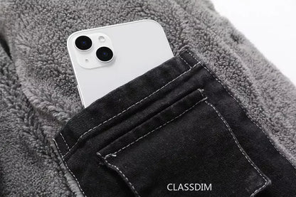 Men Winter Black Denim Jackets Fleece Warm Coats Good Quality Male Casual Winter Jackets Outwear Casual Coats Winter Clothes 4XL - ZOOMNSTORE
