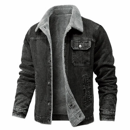 Men Winter Black Denim Jackets Fleece Warm Coats Good Quality Male Casual Winter Jackets Outwear Casual Coats Winter Clothes 4XL - ZOOMNSTORE