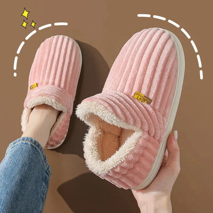 Mens Plush Indoor Slippers - Soft Fluffy Cotton House Shoes - ZOOMNSTORE