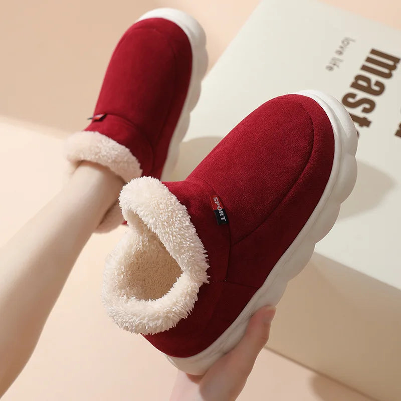 Mens Plush Indoor Slippers - Soft Fluffy Cotton House Shoes - ZOOMNSTORE